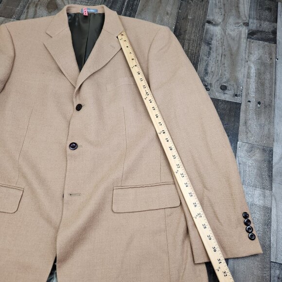 Mens Oscar De La Renta size 44L Wool 4 Button Blazer Suit Jacket - Picture 7 of 8